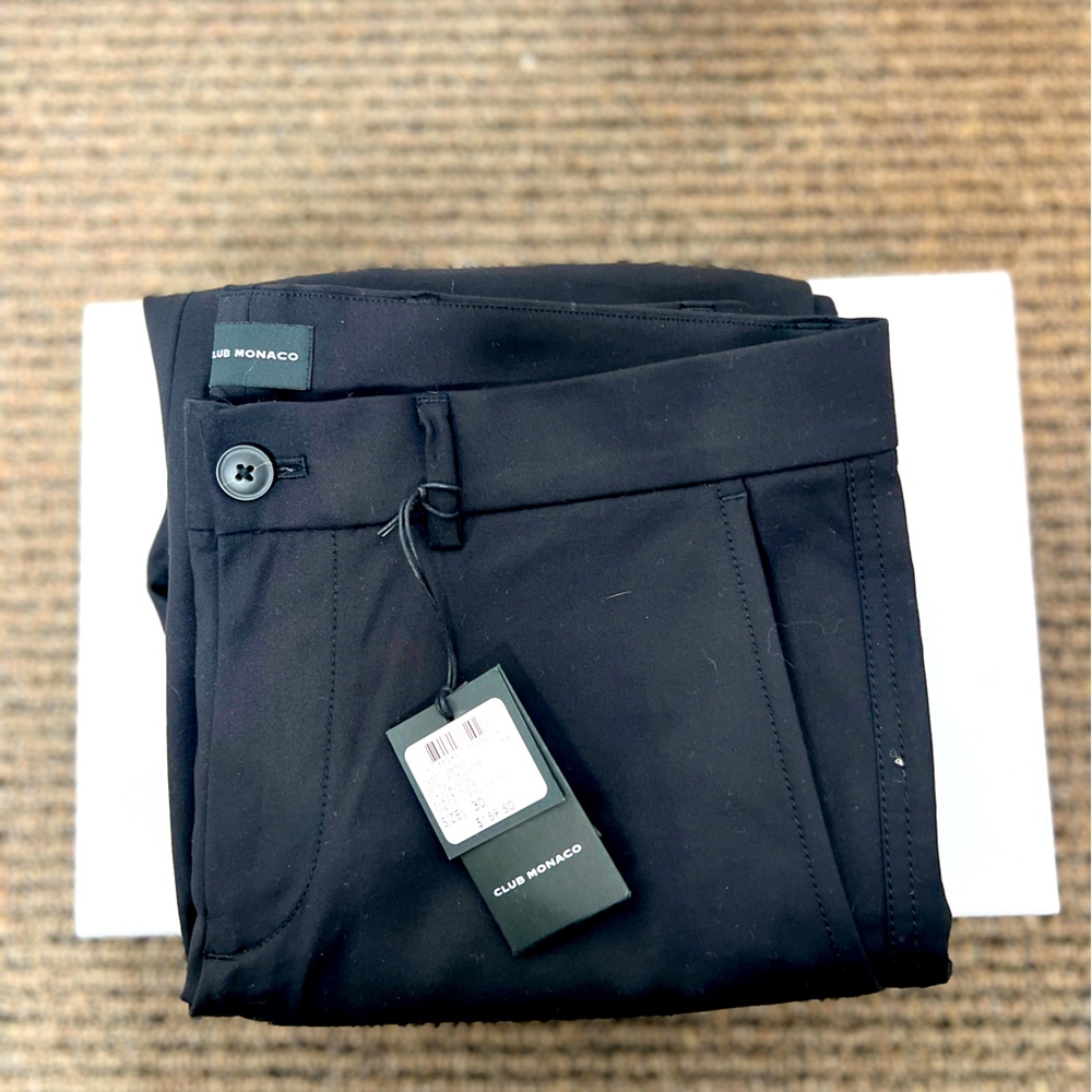Club Monaco, Men’s, Size 30, SETH ZIP TROUSER, Black/ Noir.